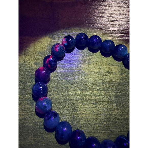 Natural Ruby Zoisite Stretch Bracelet 8mm Beads Stone Crystal Glows 6.75" - Picture 7 of 9